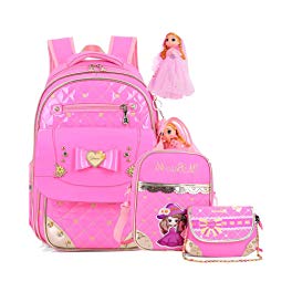 Girls Princess Backpack School Bag Shoulder Bag for Elementary School Girls