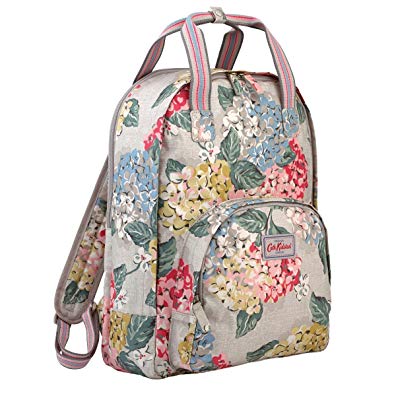 Cath Kidston Matt Oilcloth Multi Pocket Backpack Rucksack Hydrangea Colour Oat 16SS
