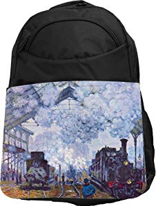 Rikki Knight UKBK Claude Monet Art Sait Lazare arrival of train Paris Tech BackPack - Padded for Laptops & Tablets Ideal for School or College Bag BackPack