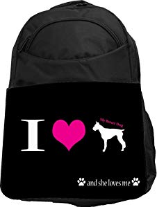 Rikki Knight UKBK I Love My Boxer Dog Tech BackPack - Padded for Laptops & Tablets Ideal for School or College Bag BackPack