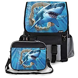 Kidaroo Great White Shark Jaws School Backpack & Lunchbox for Boys, Girls, Kids