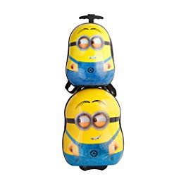 MOREFUN Minion 20'' Kids Carry on Luggage and 16'' Travel Backpack for Toddlers