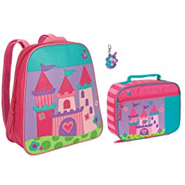 Stephen Joseph Girls Princess Castle Backpack and Lunch Box with Zipper Pull
