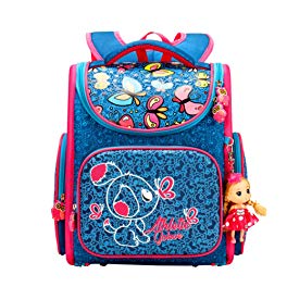 Moonwind Kids Backpacks for Girls Elementary School Book Bags Princess with Doll