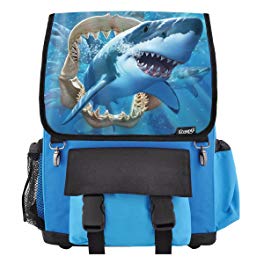 Great White Shark Jaws School Backpack For Boys, Girls, Kids