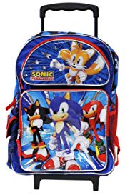 Full Size Blue and Red Sonic the Hedgehog Team Rolling Backpack