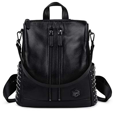 ZOOLER Women Leather purses Backpack Fashion Travel Bag Large Capacity Shoulder Bag